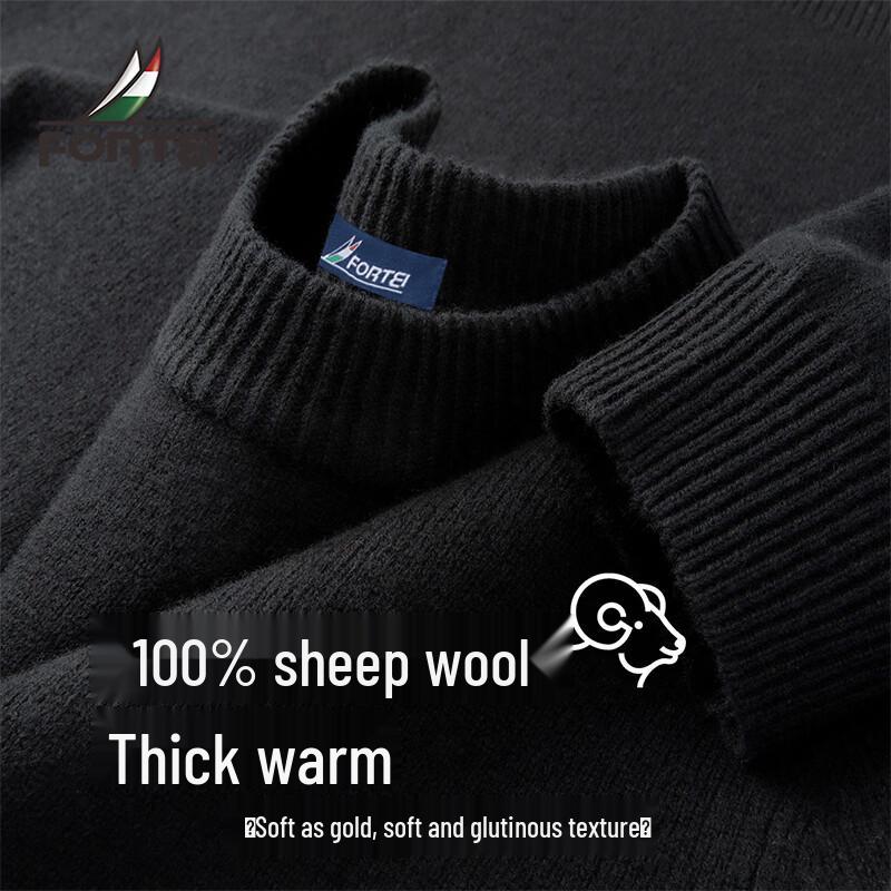 Men s 100% Merino Wool Round Neck Sweater 52