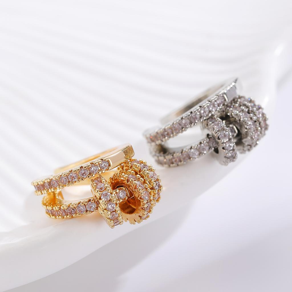 Micro-inlaid Zircon Multi-circle Smart Without Ear Piercings, Ear Bone Clip, Hipster Ear Clip Jewelry, 2026 Simple 2025 Earrings Jewelry