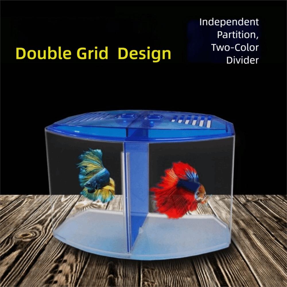 Transparent Betta Isolation Box Single/Double Grid Fish Breeder Box  Office Fish