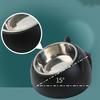 Stainless Steel Cat Dog Food Bowl Ergonomic Slanted Design for Neck Support Automatic Feeding Pet Utensil Set