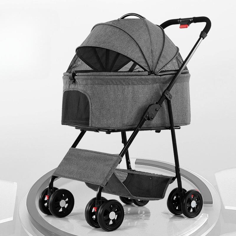 Lightweight Foldable Detachable Dog Stroller Small Medium Outdoor Luxury Stroller Dogs Portable Wheels Designer Pet Trolley
