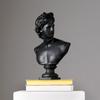 Nordic Style Neo-Classical Bust Sculpture Matte Resin Living Room Decorative Ornament (35 Cm, Black)