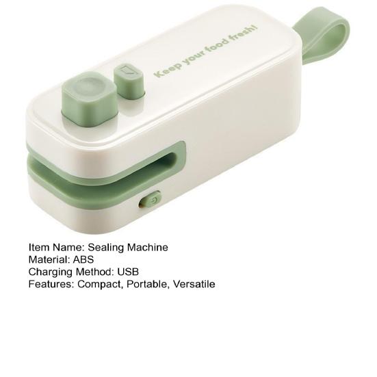 Mini Bag Sealer Rechargeable 2-in-1 Heat Sealer with Cutter Portable Sealing Machine for Plastic Bags Kitchen Sealant Device
