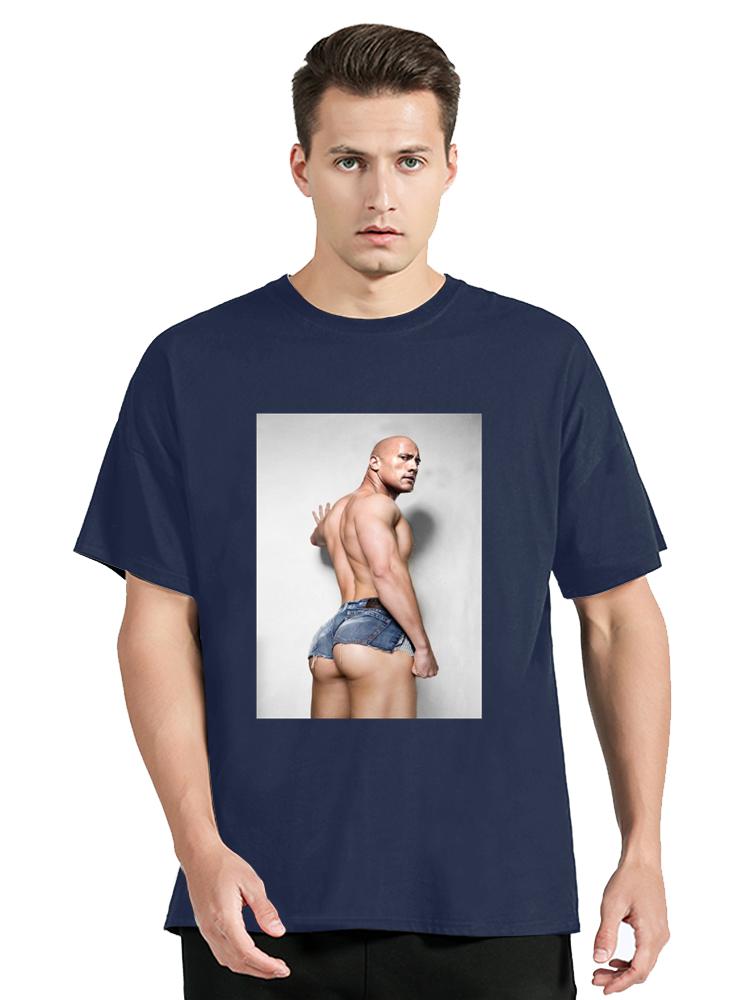 Dwayne Johnson Rock Hard Bottom T-Shirt Lustiges Grafik-T-Shirt Unisex Unisex Sommer Oberteile Freizeit-T-Shirts Kleidung Übergroßes T-Shirt