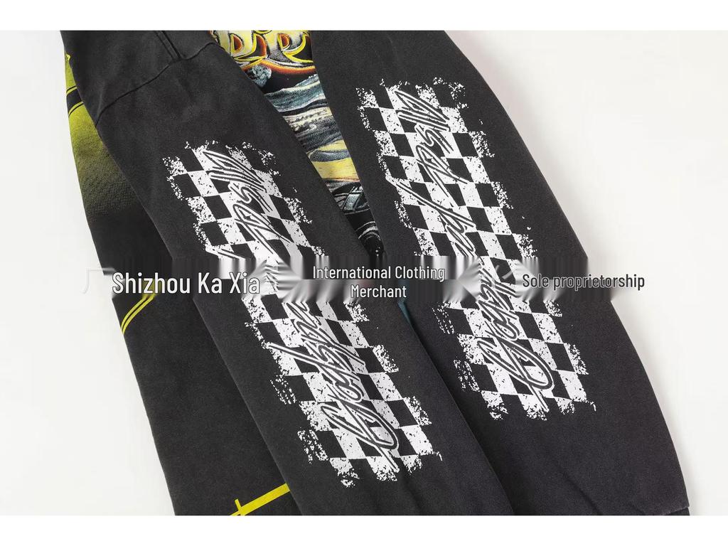 Godspeed Skull Rock Retro Pure Cotton Hoodie - Autumn/Winter American Style Streetwear for Men