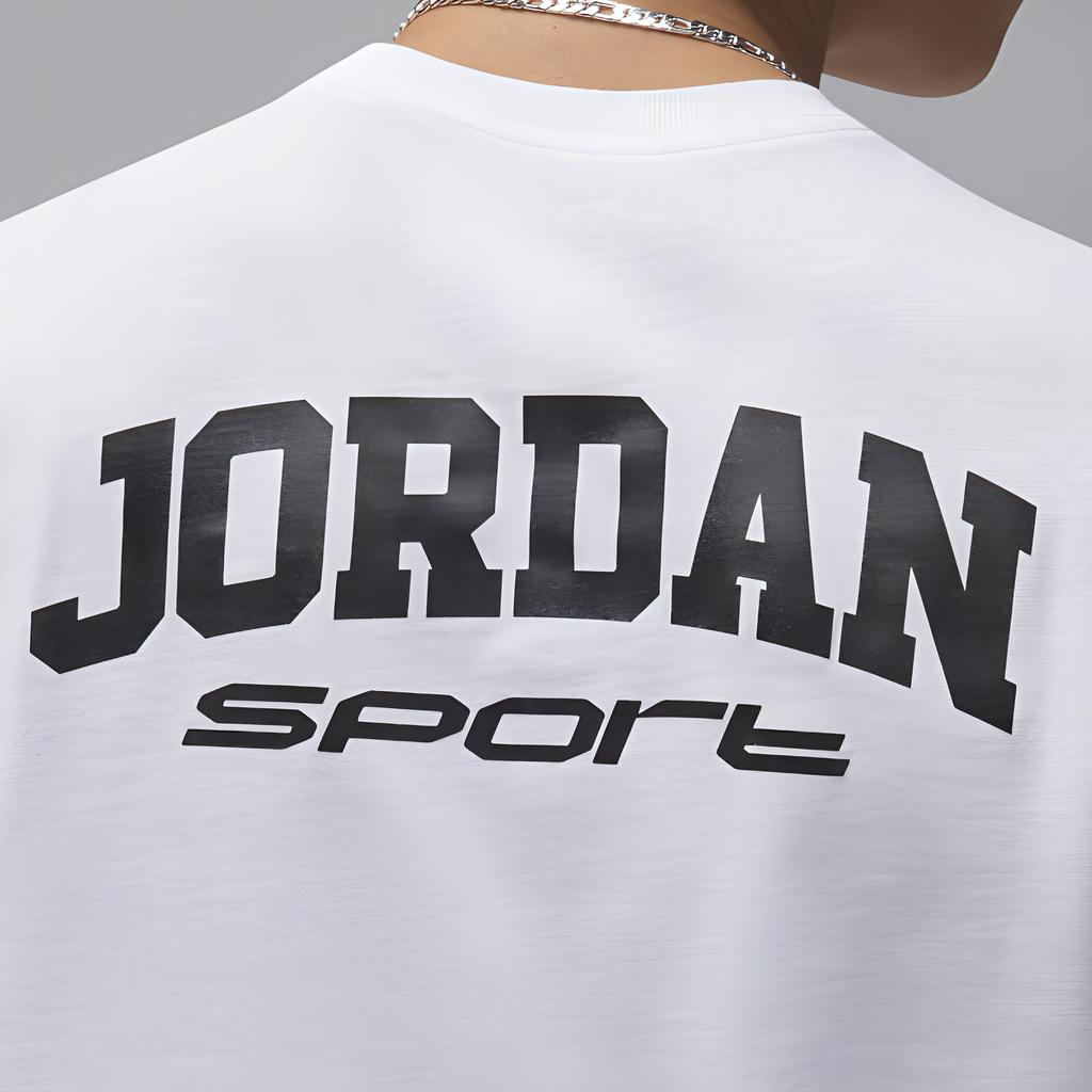 Jordan Logo Graphic Outdoor Casual Sports Crew Neck Long Sleeve T-Shirt Men Tops White FZ1981-100