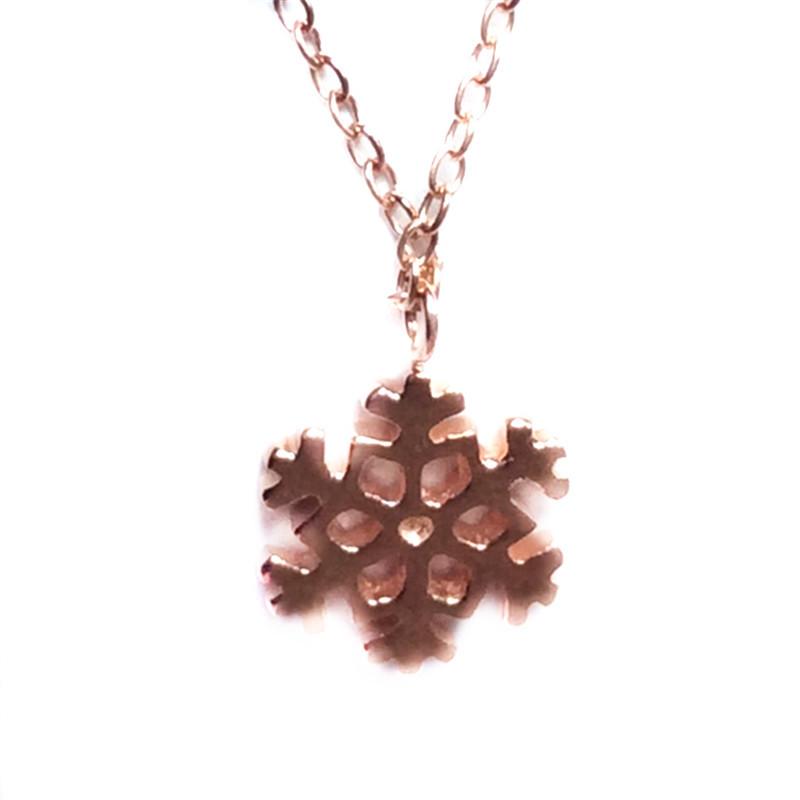 Purple Gold Necklace Rose Gold Plated Color Gold Exquisite Small Fresh Collarbone Chain Snowflake Set Chain