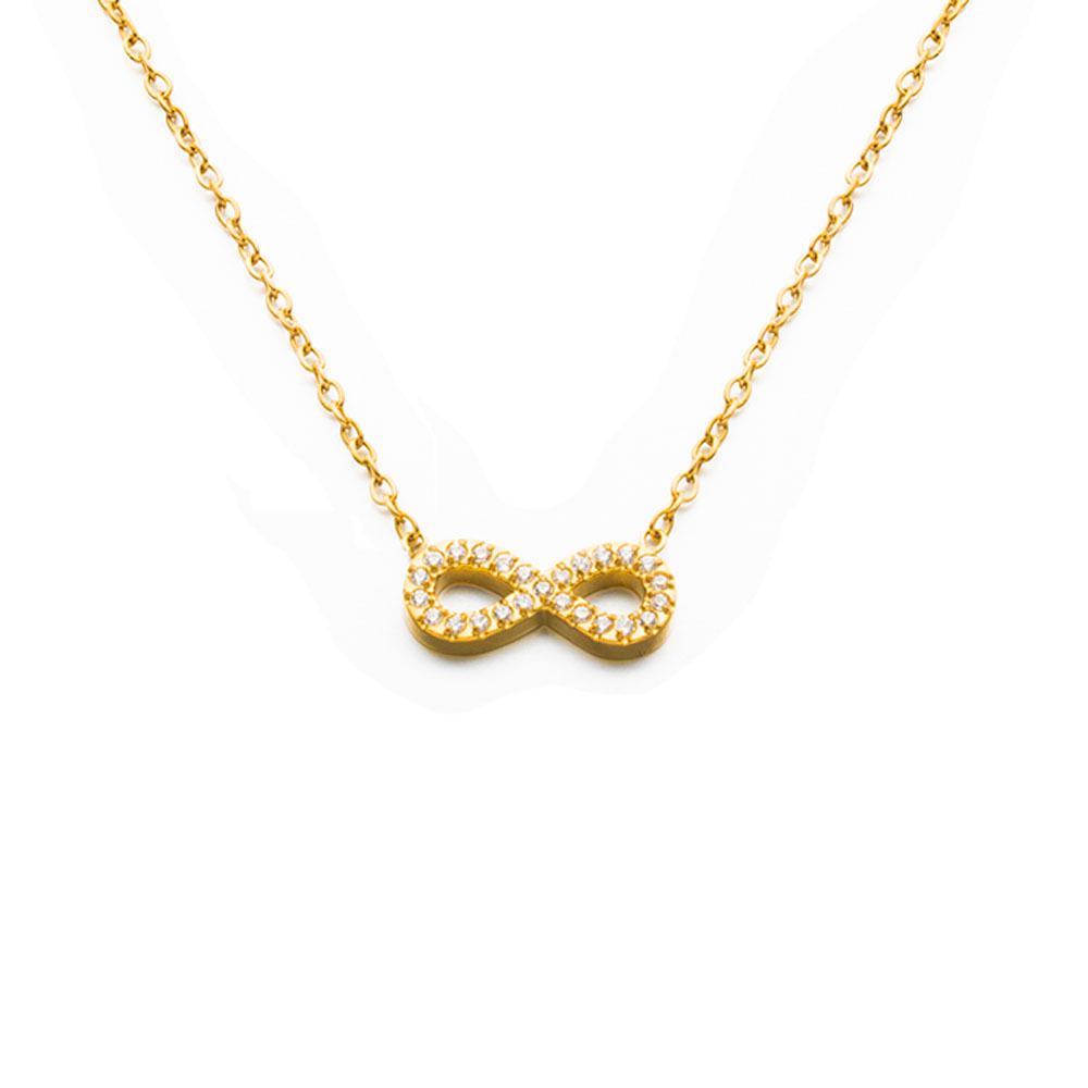Infinity Loop Titanium Steel Necklace - European & American Design - Light Luxury Chain золотой