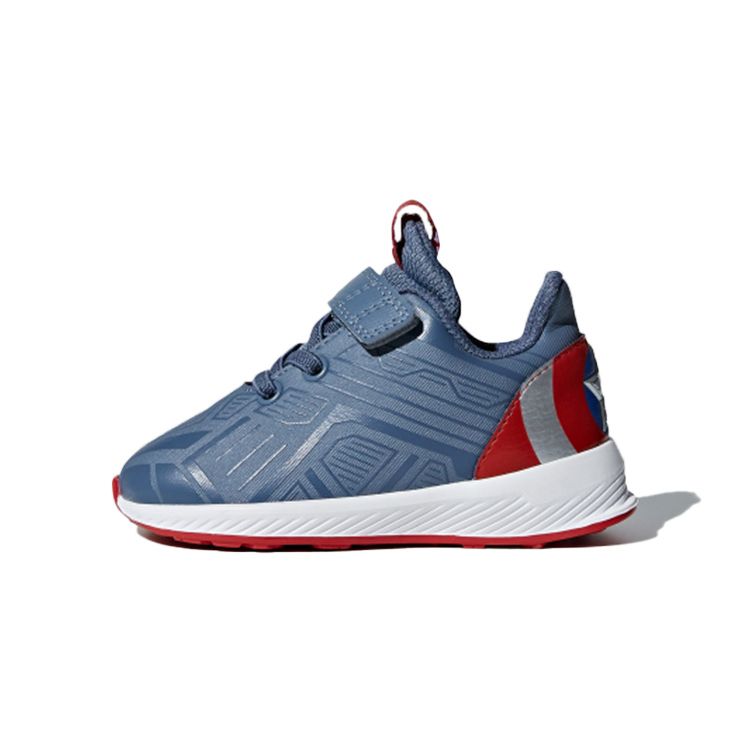 Adidas Rapida Run Avengers Casual Comfortable Breathable Low-Top Walking Shoes Baby Shoes Blue Red AH2652