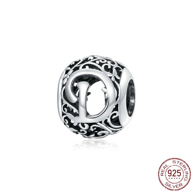 New 925 Sterling Silver Birthstone Heart Pendant Letter Series Bead Fit Original Fashion Charms Bracelet Women Jewelry Diy Gift