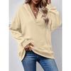 Women S Loose Fit Solid Color Long Sleeve Hooded Sweatshirt