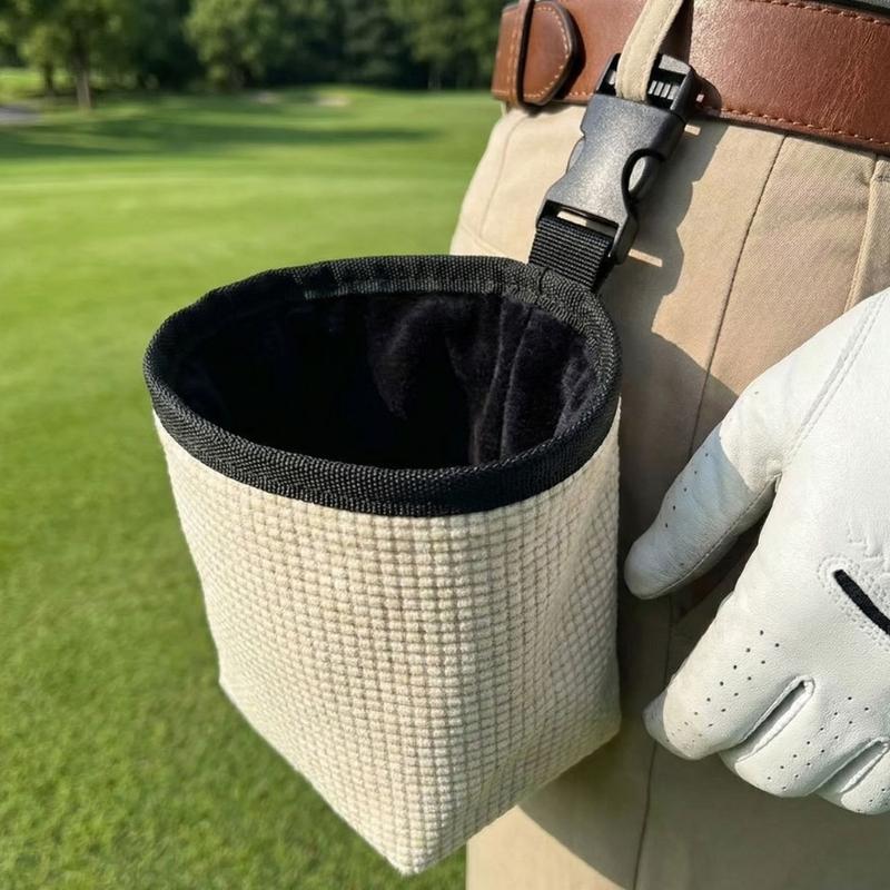 Golf Club Cleaning Pouches With Waterproof Liner Detachable Clip Machine Washable Golf Ball Cleaner Bag For Daily Use
