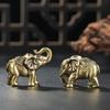 Retro Lucky Elephant Statue Solid Copper Animal Sculpture Blessed Elephan Miniatures  Home Decor