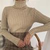 Women's Soft Waxy Core-Spun Yarn High Collar Knit Sweater for Autumn/Winter 2025