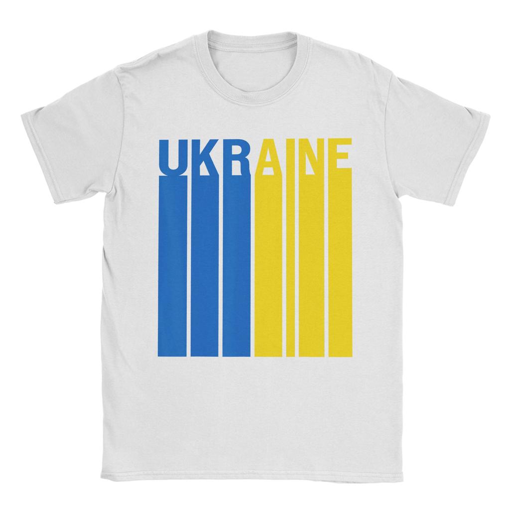 Awesome Ukraine Flag TShirt for Unisex Round Collar Pure Cotton T Shirts  Short Sleeve Tees Gift Idea Clothing