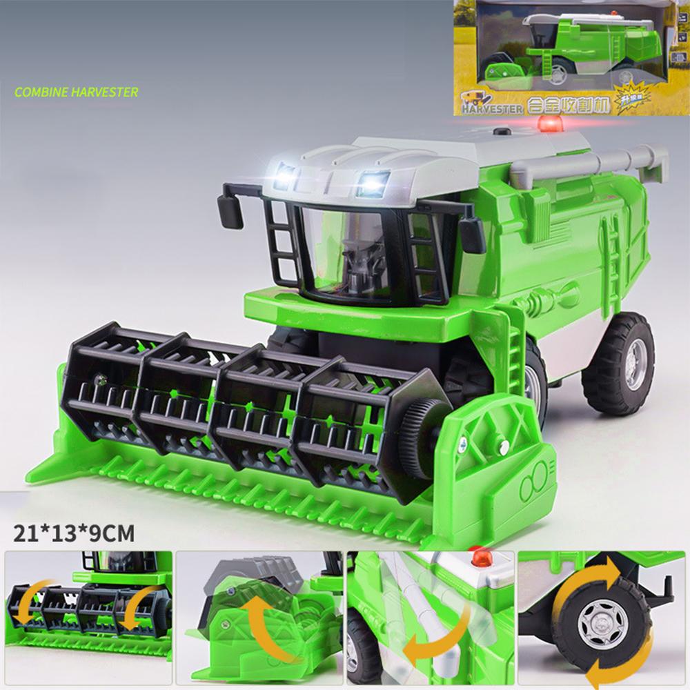 1/24 Alloy Combined Wheat Harvester Model Agricultural Tractor Vehicle Sound and Light Suitable for Collection Kids Toys