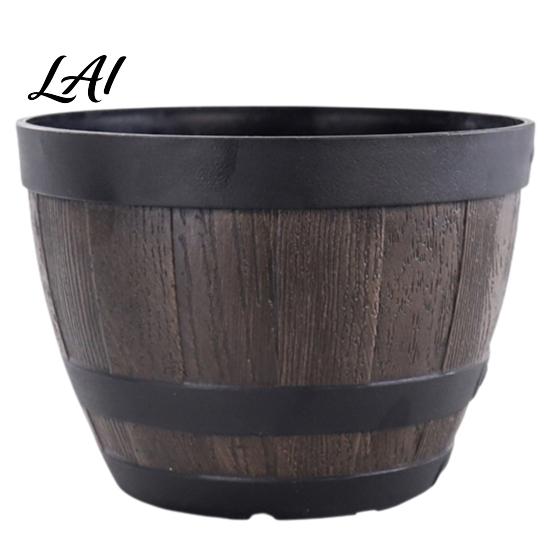 Aerated Soil Planter Flowerpot with Built-In Drainage System Rustic Style Garden Container