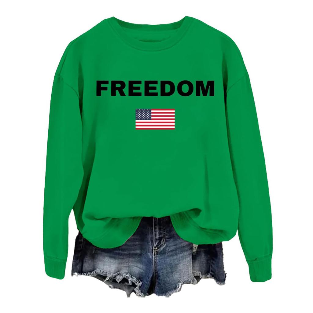 Women's Fashionable Casual Round Neck Loose Printed Long Sleeved Sweatshirt