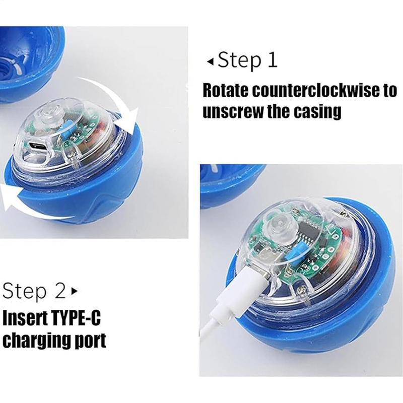 Electronic Interactive Dog Toys Ball With LED Light USB Rechargeable Automatic Moving Bouncing Shaky Ball For Indoor Play