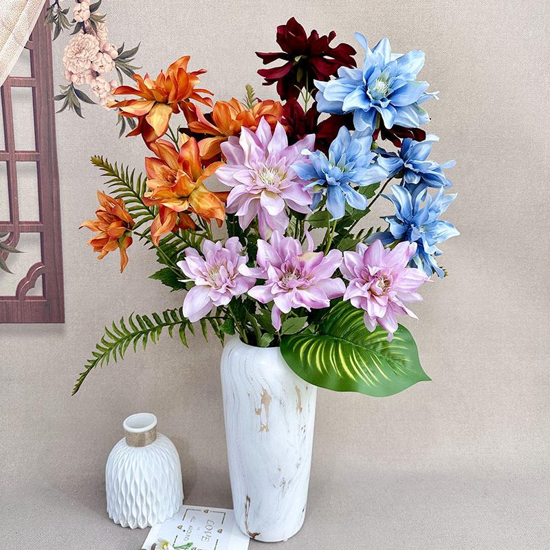 Artificial Dahlia Flower Wedding Hotel Restaurant Decoration Desktop Ornament