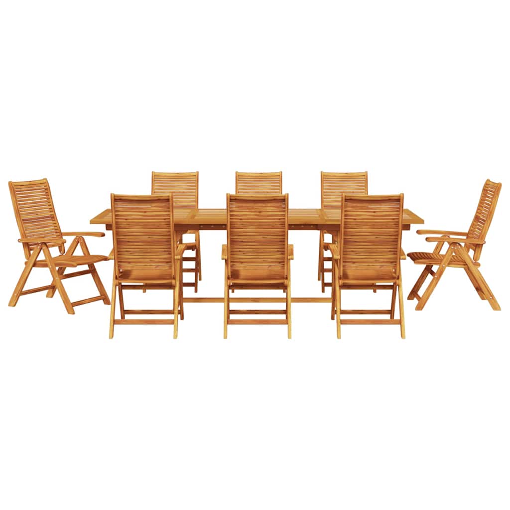 Garden Dining Set 9 pcs Brown Solid Acacia Wood