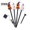 Solar Powered Yard Stakes 4Pcs/Set Halloween Ghost Stake Light, 4-in-1 Pumpkin with LED Outdoor Waterproof Garden Light Lights, Decorative