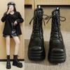 Anime Cosplay Dames Mid-Calf Martin Laarzen - 15cm Hoogte-Verhogend, Dikke Zool, Korte Stijl, Grote Maten Beschikbaar.
