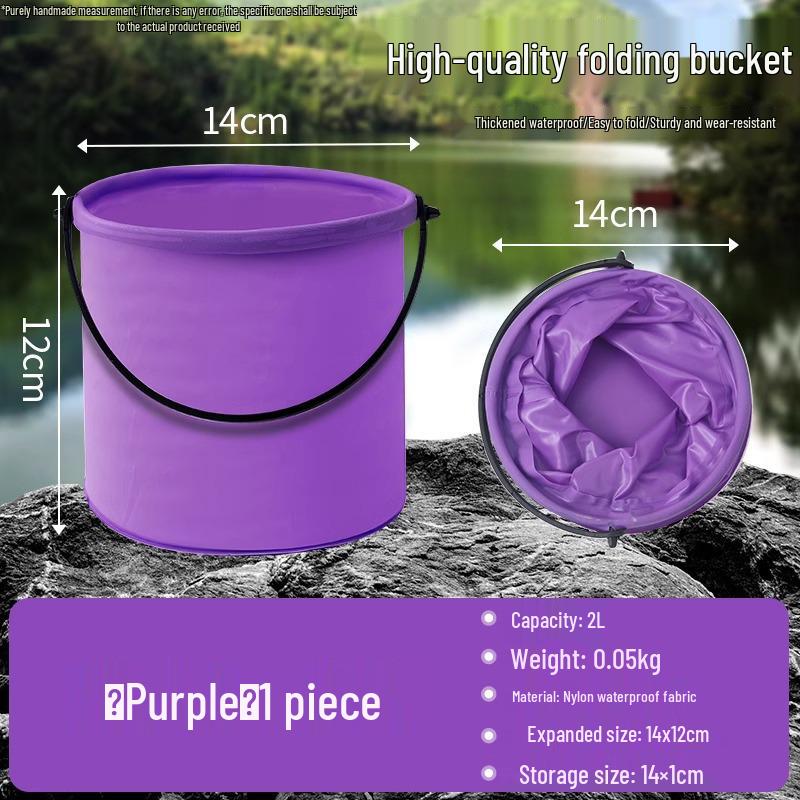 Kompakt hopfällbar bilmonterad camping- och resehink