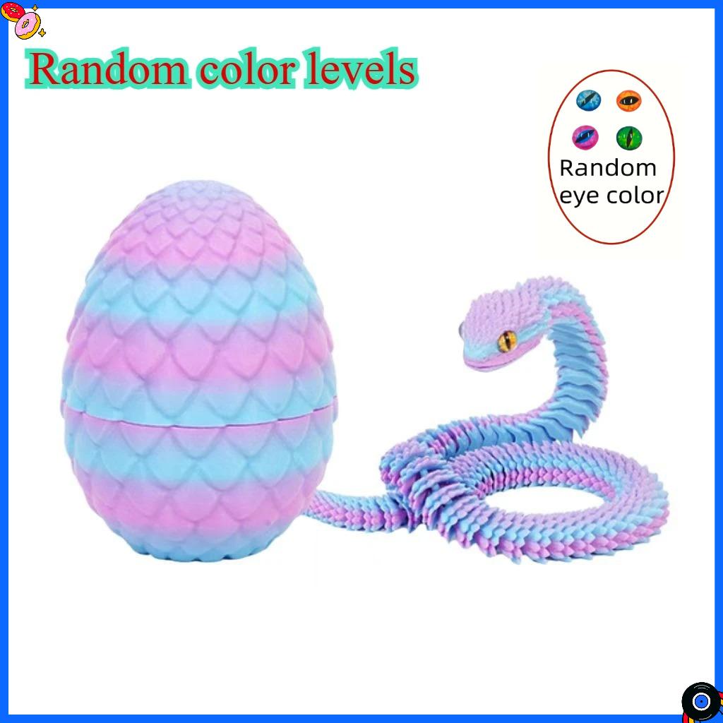 Ovo de Cobra Impresso em 3D com Dobradiça Interna Flexível Brinquedo Animal, Ovo Surpresa com Articulação Móvel Decoração de Mesa para Casa