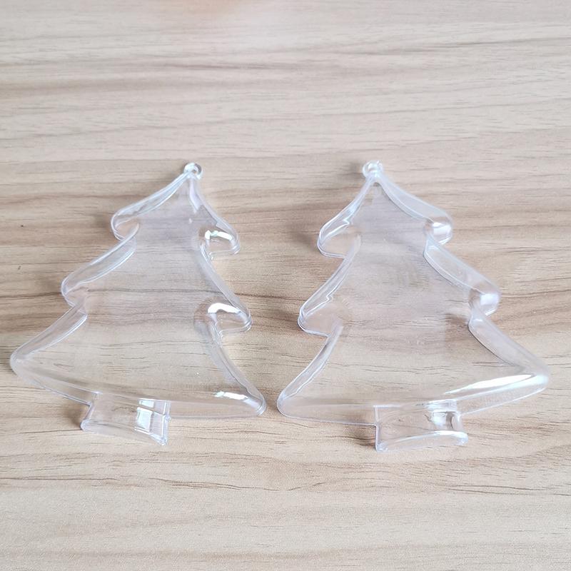 10 szt. Pudełko na cukierki w kształcie choinki Przezroczysty plastik Wypełniane Opakowanie na prezent na czekoladki DIY Pojemnik Dekoracja na przyjęcie bożonarodzeniowe Prezent na Nowy Rok