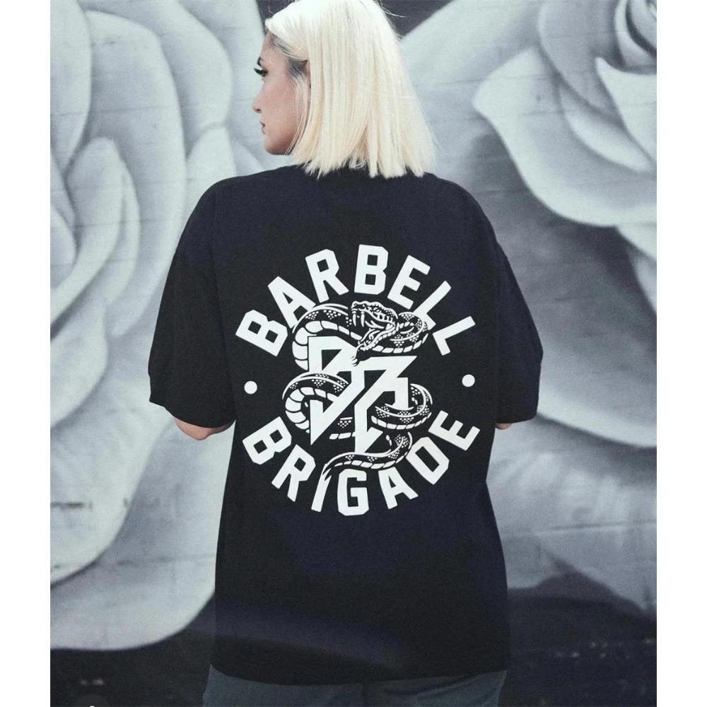 Barbell Brigade Men Snake T-shirts Sports Leisure Cotton Oversized T Shirt Fashion Mens Gym Clothing Running Training Tee Tops