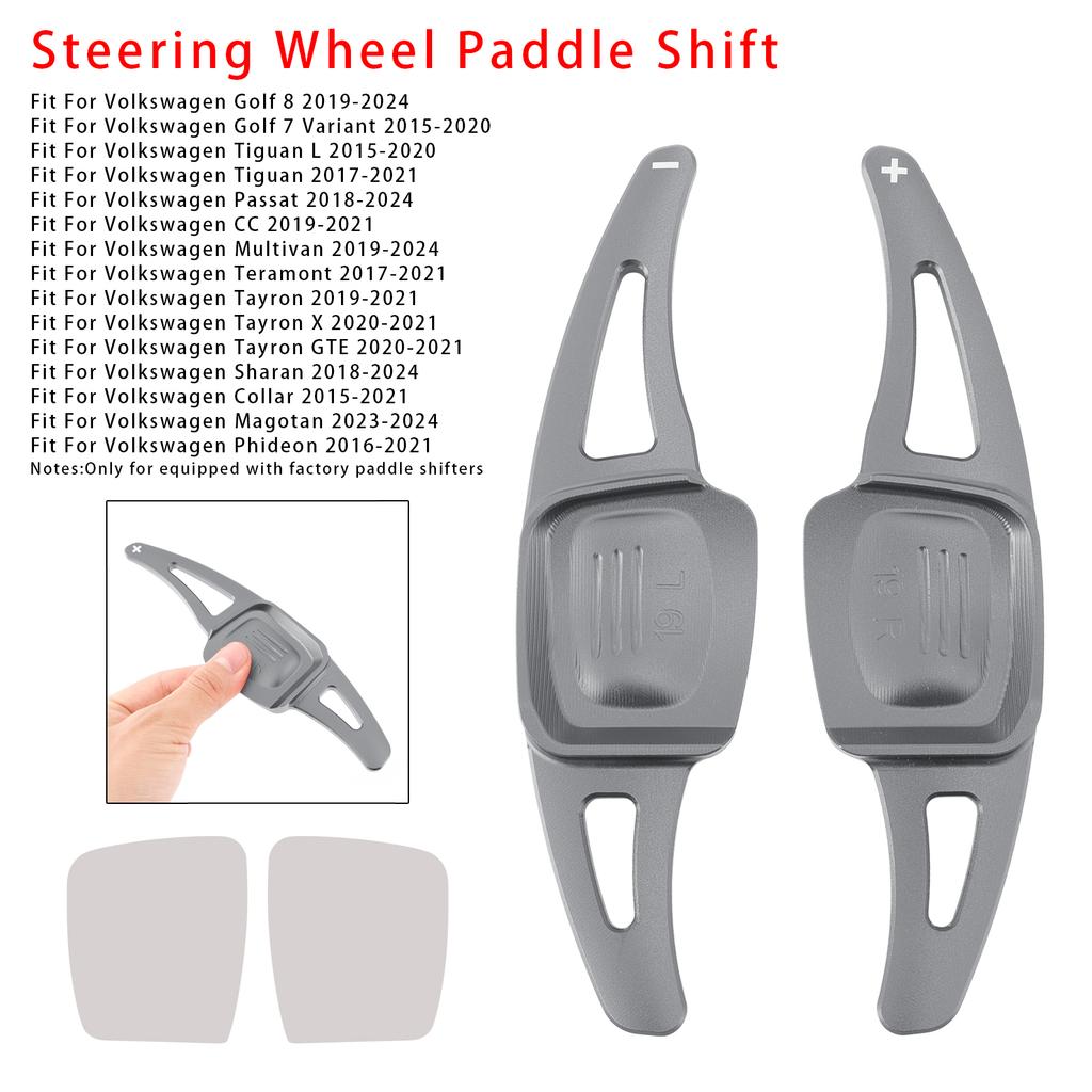 Steering Wheel Paddle Shifter Extension For VW Golf 8 Tiguan Aluminium Grey