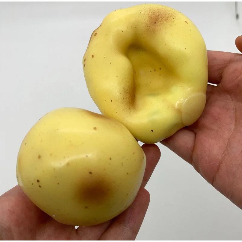 Crispy Potato Squishy Fidget Toy Slow Rising Stress Relief Squeeze Ball with ASMR Sound Soft Slushy Texture Decompression Ball