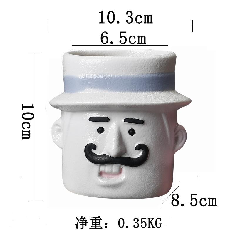 New Gardening Ceramic Flower Pot White Creative Desktop Succulent Flower Ornament
