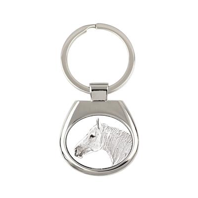 Boulonnais Horse - Keychain with a Horse, Keychain with a Print, Personalized Pendant from the Brand