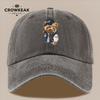 pc Vintage Trendy Baseball Teddy Bear Pattern Print Baseball Cap AllSeason Casual Apparel Accessory Black Papa Trucker Hat