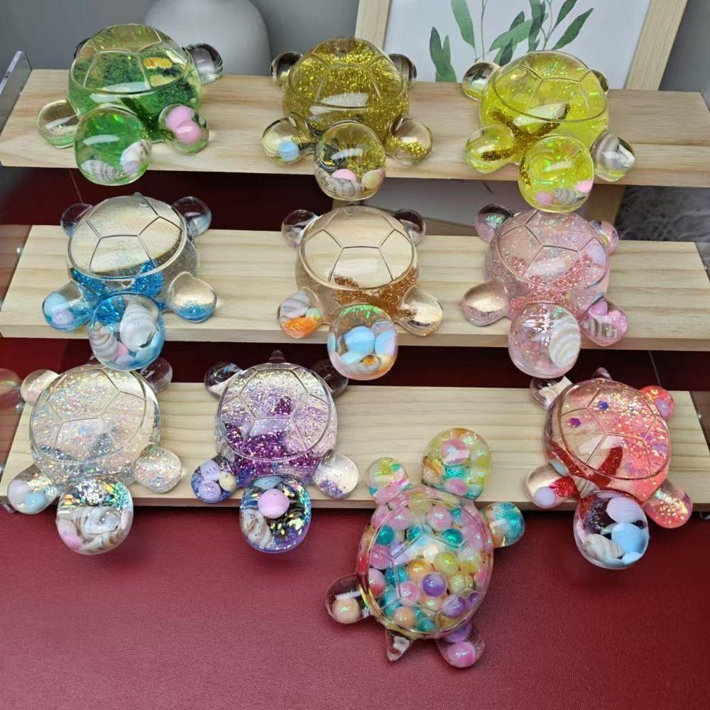 Flash Flowing Sand Candy Color Turtle Dolls Starfish Turtle Small Ornament  Gifts
