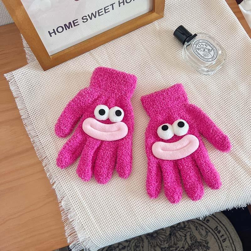 

Милые перчатки из кораллового флиса конфетных цветов, толстые теплые плюшевые перчатки One Size