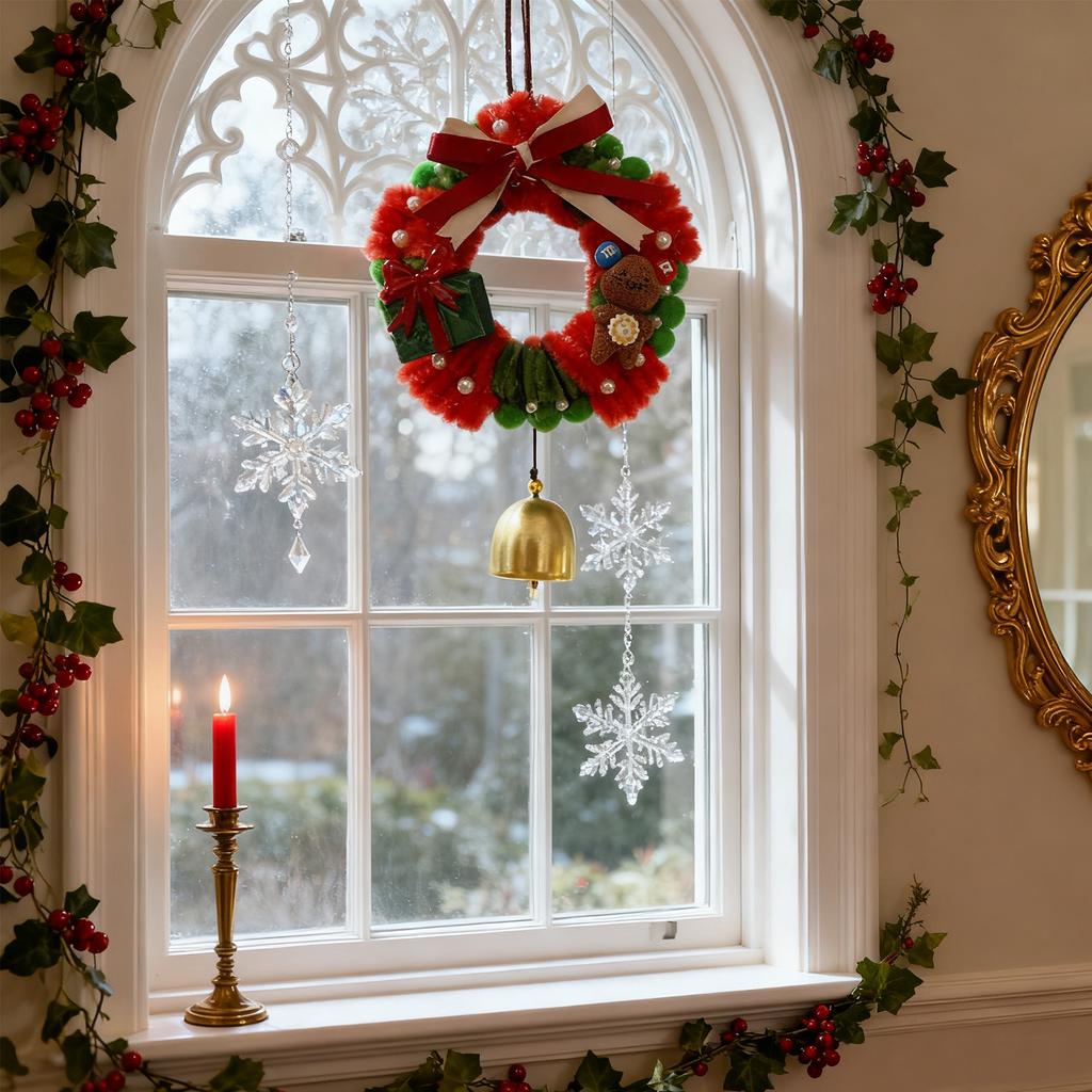 Christmas Wreaths For Front Door - 15.75x9.84x2.76 Inches, Garland Hangable Decor, Ornaments Tree Decorations Winter