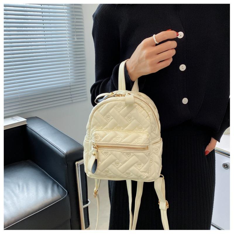 Backpack Women's Tide Rhombus Student School Bag Handbag Premium Textured Backpack