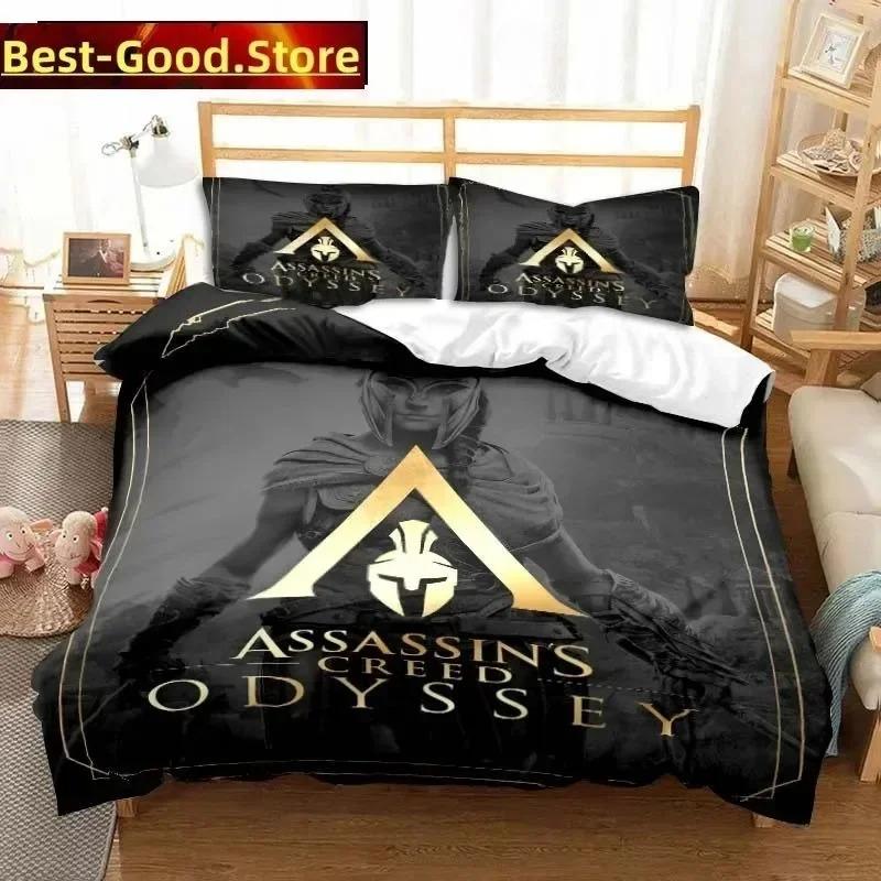 Set Biancheria da Letto Gioco di Moda A-Assassins Creed Set Letto Stampato con Federa Copripiumino Morbido Singolo Matrimoniale Queen Super King Size