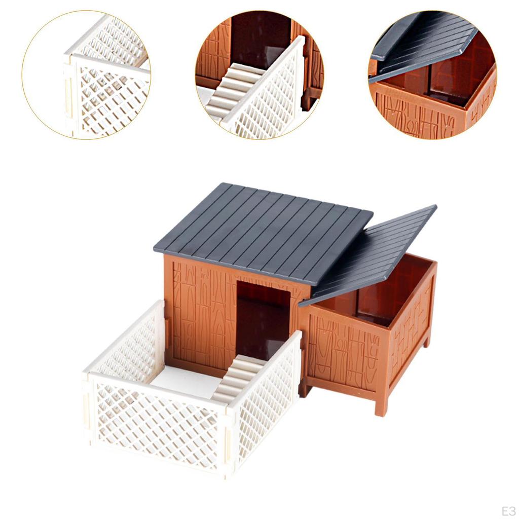 Bausatz mit Geflügelkäfig, Bauernhof-Szenenmodell, Miniatur-Spielhaus für Jungen