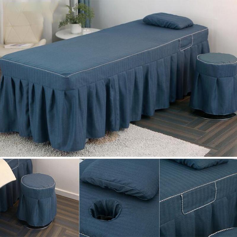 Gonna per lettino da salone di bellezza Copertura per lettino da spa con foro per il viso Copertura quadrata per lettino da massaggio Lenzuolo copriletto Gonna per lettino Copertura per lettino da tavolo per trattamenti SPA