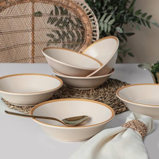 

Керамика Столовая тарелка Hitit Matte Cream Gold Mesh 18 см, 6 предметов - 950