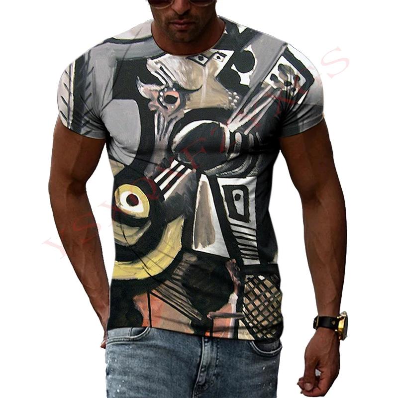 Impressionist Master Picasso Classic Oil Painting 3D HD Print Men And Women Art Taste Charm Short Sleeve Round Neck T-shirt Top