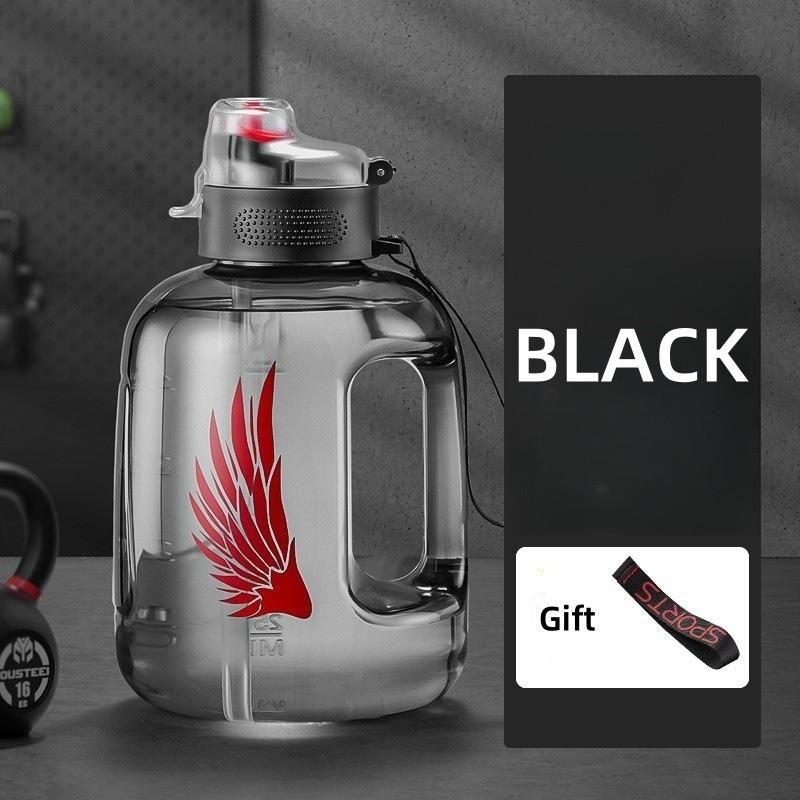 

1,7 л/2,7 л/4 л/5 л Портативная бутылка-соломинка большой емкости «Большой живот», термостойкая, для занятий спортом на открытом воздухе и фитнесом, стакан для воды, тонна ведро 4L чёрный