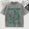 Good Days On My Mund Print Men Washed Tee Shirts Soft Cotton T-Shirt Crewneck Casualwear Street Unisex Short Sleeve