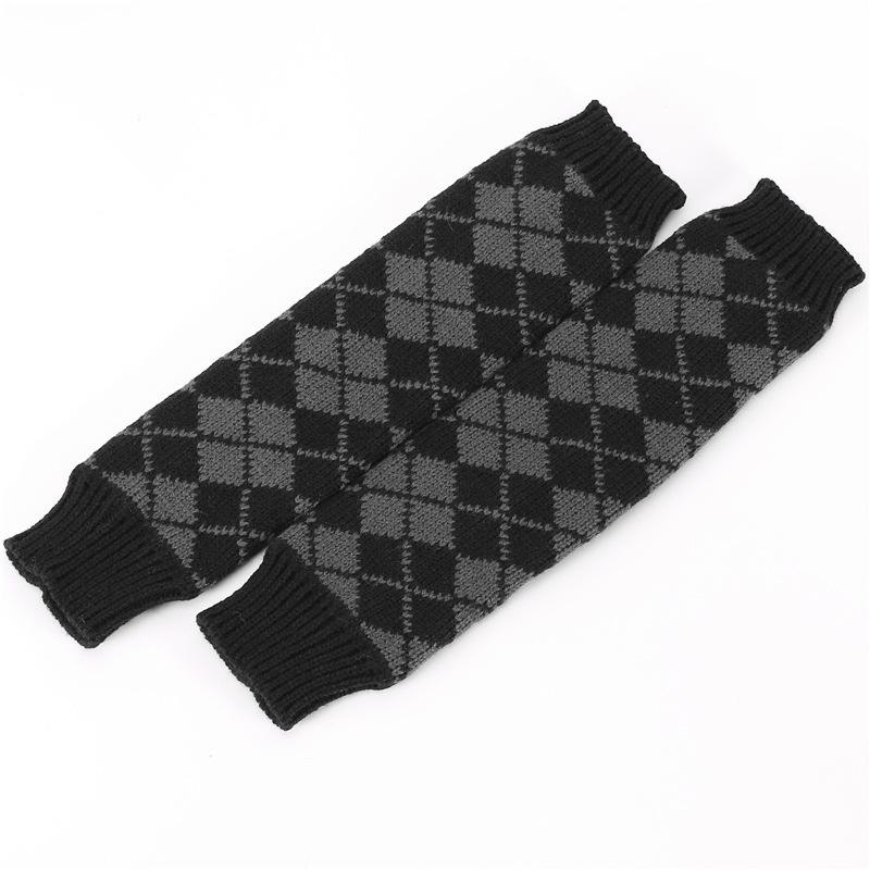 Neue rautenförmige Fingerlose Handschuhe für Damen Herbst und Winter Gestrickte Warme Halbfingerärmel und Woll-Handgelenkschützer