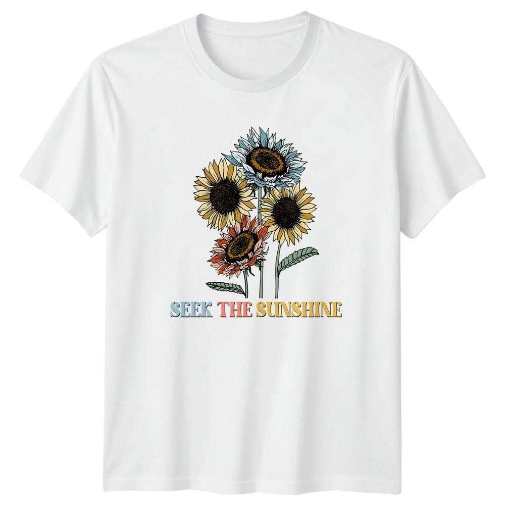 Seek The Sunshine TShirt Vintage Sunflowers Floral Birthday Gift S