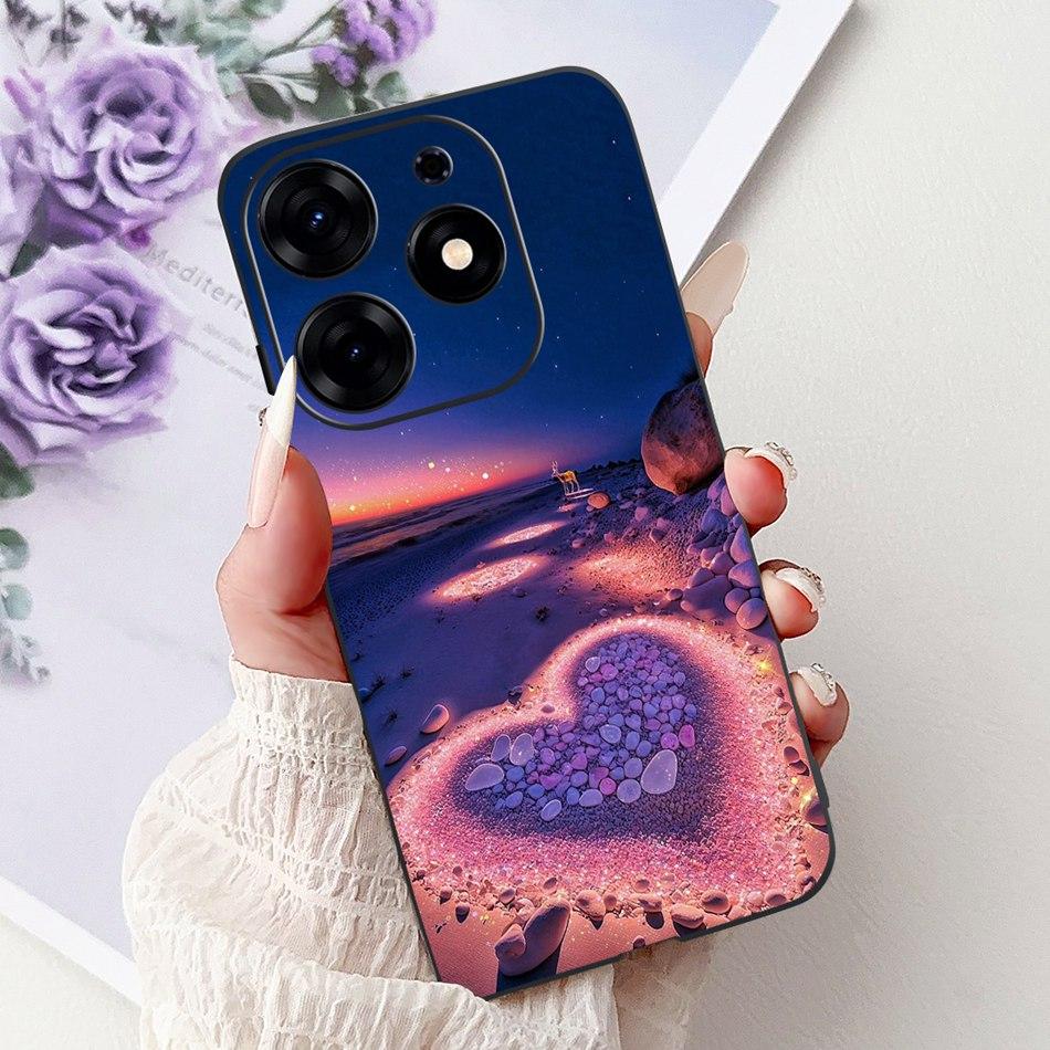 For Tecno Spark 10 Pro Phone Case Spark 10Pro 4G KI7 Elegant Floral Cat Printing Soft Silicone TPU Cases